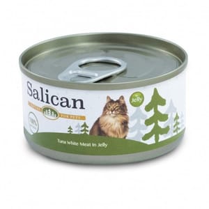 Salican Salican 貓罐頭 純白肉吞拿魚啫喱 85g 綠 85g  正面圖