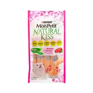 MonPetit MonPetit Natural Kiss 貓肉泥 雞肉醬伴三文魚肉粒 10g 10g  正面圖