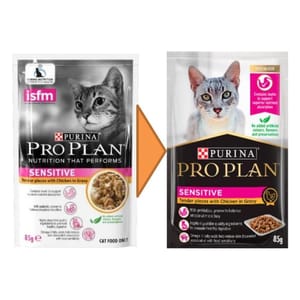 PURINA PURINA PROPLAN 冠能 貓濕糧 成貓敏感配方 醬汁雞肉 85g 85g  正面圖