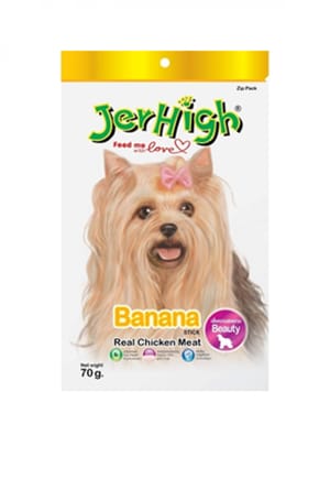 Jerhigh Jerhigh 狗小食 banana 香蕉味雞肉條 70g 70g 正面圖