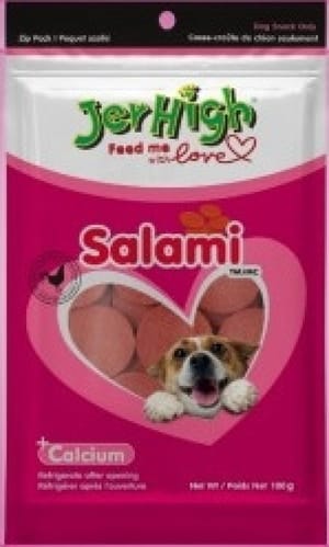 Jerhigh Jerhigh 狗小食 Salami 沙樂美雞肉片 100g 100g  正面圖