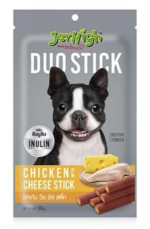 Jerhigh Jerhigh 夾心小食系列狗小食 DUO STICK 芝士夾心雞肉條 50g 50g 正面圖