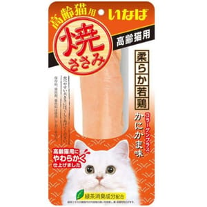 CIAO CIAO 貓零食 日本烤雞胸肉 高齢貓用 蟹肉棒味 30g 30g 貓用 正面圖
