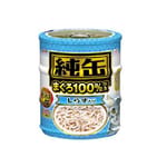 日本AIXIA 日本AIXIA 愛喜雅 貓罐頭 純缶系列 吞拿魚+白飯魚 65g 3缶入 65g  正面圖
