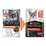 PURINA PURINA PROPLAN 冠能 貓濕糧 成貓美毛亮麗配方 醬汁三文魚 85g 85g  正面圖