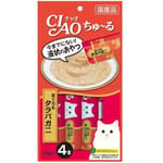 CIAO CIAO 肉泥 貓零食 金槍魚及鱈場蟹肉醬 14g 4本入 14g  正面圖