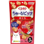 CIAO CIAO 貓零食 日本軟心零食粒 金槍魚味 12g 3袋入 12g  正面圖
