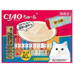 CIAO CIAO 肉泥 貓零食 金槍魚扇貝混合海鮮味 14g 40本入 14g  正面圖