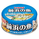CIAO CIAO 貓罐頭 INABA 前浜の魚 原條拆肉鰹魚+小魚乾 115g 115g  正面圖