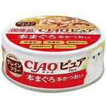 CIAO CIAO 貓罐頭 Pure系列 金槍魚+鰹魚 70g 70g  正面圖