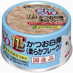 CIAO CIAO 貓罐頭 肉泥貓罐頭 11歲以上 白身鰹魚 75g 75g  正面圖