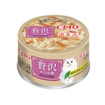 CIAO CIAO 貓罐頭 豪華貓罐頭 鰹魚+金槍魚+雞肉 80g 80g  正面圖