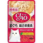 CIAO CIAO 貓濕糧 日本綜合營養軟包系列 金槍魚+雞肉+扇貝 40g 40g  正面圖