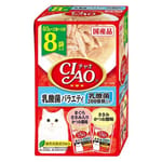 CIAO CIAO 貓濕糧 乳酸菌 金槍魚雞肉鰹魚 40g 8袋入 40g  正面圖
