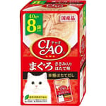 CIAO CIAO 貓濕糧 金槍魚雞肉扇貝 40g 8袋入 40g  正面圖