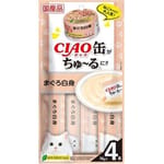 CIAO CIAO 肉泥 貓零食 缶之系列 白身金槍魚 14g 4本入 14g  正面圖