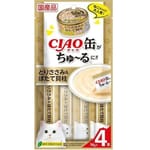 CIAO CIAO 肉泥 貓零食 缶之系列 雞肉+扇貝 14g 4本入 14g  正面圖