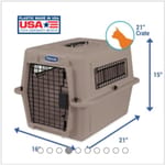 美國Petmate 美國Petmate 健力時款運輸飛機籠 細碼 杏色   正面圖