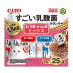 CIAO CIAO 貓糧 日本1.5兆億個乳酸菌系列 金槍魚+鰹魚味 22g 25袋入 22g  正面圖