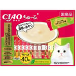 CIAO CIAO 肉泥 貓零食 雞肉+雞肉雞湯+雞肉黑毛和牛+雞肉雞軟骨 14g 40本入 14g  正面圖