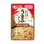 CIAO CIAO 貓濕糧 日本滋味湯軟包系列 金槍魚鰹魚節+飛魚乾粉 40g 40g  正面圖