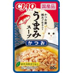 CIAO CIAO 貓濕糧 日本滋味湯軟包系列 鰹魚+飛魚乾粉 40g 40g  正面圖