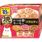 CIAO CIAO 貓濕糧 鰹魚節+三文魚組合裝 50g 18袋入 50g  正面圖
