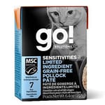 GO! GO! SOLUTIONS 貓濕糧 低敏美毛系列 鱈魚肉醬 182g 182g  正面圖
