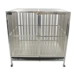 Solidpet蘇力 Solidpet蘇力 寵物籠 貓籠狗籠 不鏽鋼籠 四尺x三尺   正面圖