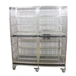 Solidpet蘇力 Solidpet蘇力 寵物籠 貓籠狗籠 不銹鋼兩層四格籠   正面圖