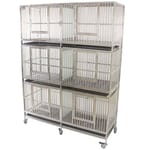 Solidpet蘇力 Solidpet蘇力 寵物籠 貓籠狗籠 不銹鋼三層六格籠   正面圖