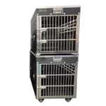 Solidpet蘇力 Solidpet蘇力 寵物籠 貓籠狗籠 ABS板固定飛機籠組合 風扇有輪款 三號   正面圖