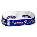 marltons marltons 高級科學瓷寵物食物碗 孖碗款 22.5cm x 11.5cm x 4.5cm   正面圖