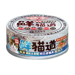 鮮貓道 鮮貓道 貓罐頭 主食罐 純白身鮪魚 鮭魚片 82g 82g  正面圖
