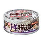 鮮貓道 鮮貓道 貓罐頭 主食罐 鮪魚+鰹魚 鵪鶉肉片 82g 82g  正面圖
