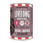 LIVELONG LIVELONG 狗罐頭 無穀物野牛+水牛+甜薯 362g 362g  正面圖