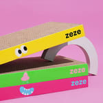 【 植物貓砂 Exchange item】HelloDOG 玩具嚴選 Zeze瓦楞紙貓抓板 搞怪臉 眼鼻口 1個 (款式隨機)