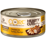 WELLNESS WELLNESS CORE 貓罐頭 無穀物 Hearty Cuts 室內貓配方 雞肉及火雞 5.5oz 156g 5oz  正面圖