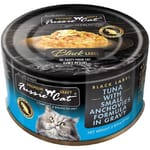 Fussie Fussie Cat 貓罐頭 肉汁主食罐 極品吞拿魚 + 小鯷魚 Tuna with Small Anchovies Formula in Gravy 80g 80g  正面圖