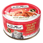 Fussie Fussie Cat 貓罐頭 主食罐 極品吞拿魚 + 三文魚 Tuna with Salmon Formula in Goat Milk Gravy 70g 70g  正面圖