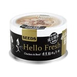 SEEDS SEEDS 貓罐頭 Hello Fresh好鮮燉湯 清蒸牛肉+雞肉 80g 80g  正面圖