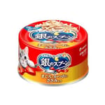 Unicharm Unicharm 貓罐頭 銀匙特級成貓罐頭 鰹⿂⾦槍⿂配⽅+雞⾁ 70g 70g  正面圖