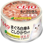 CIAO CIAO 貓罐頭 越光米+白身吞拿魚 85g 85g  正面圖