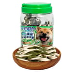 每日潔 每日潔 雙色螺旋保健潔牙骨 桶裝 心臟養護 葉綠素+牛奶 800g 800g  正面圖
