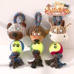 【now FRESH now FRESH Exchange item】HelloDOG 玩具嚴選 狗狗嗶嗶聲拉扯玩具 網球公仔 1件 (隨機款)