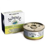 Schesir Schesir 湯煮貓罐頭 吞拿魚及白飯魚 70g 70g  正面圖