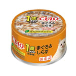 CIAO CIAO 貓罐頭 幼貓白身吞拿魚+白飯魚   正面圖