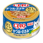 CIAO CIAO 貓罐頭 燒津鰹魚湯 鰹魚+雞肉+木魚 75g 75g  正面圖