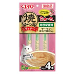 CIAO CIAO 貓零食 燒鰹魚晚餐超奴 三文魚+帶子 14g×4 14g  正面圖