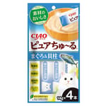 CIAO CIAO 貓零食 Pure 超奴醬 吞拿魚+扇貝 14g×4 14g  正面圖